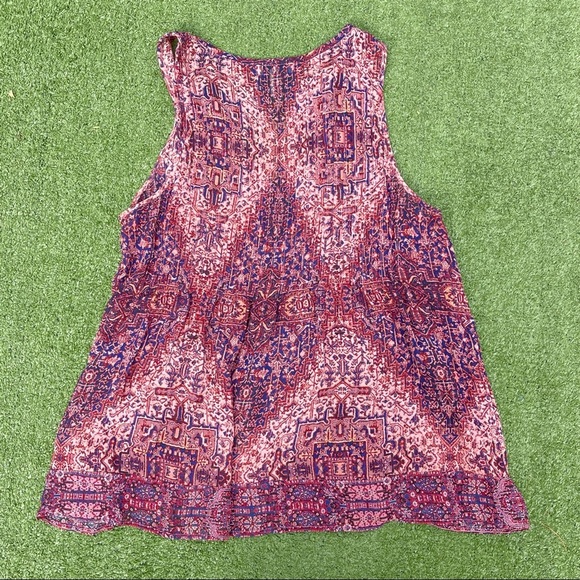 Joie Boho Tile Print Silk Sleeveless Blouse size small casual brunch Preowned - Picture 4 of 6